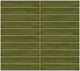 1x6 Artcrafted Straight Joint Stacked Mosaic Solid-Color Glossy Smooth Ceramic Tile Deep Green