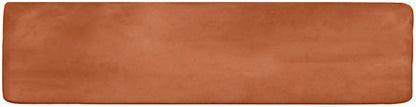 1x6 Artcrafted Straight Joint Stacked Mosaic Solid-Color Glossy Smooth Ceramic Tile Terracotta Red