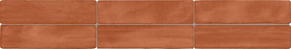 1x6 Artcrafted Straight Joint Stacked Mosaic Solid-Color Glossy Smooth Ceramic Tile Terracotta Red