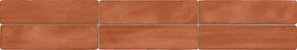 1x6 Artcrafted Straight Joint Stacked Mosaic Solid-Color Glossy Smooth Ceramic Tile Terracotta Red