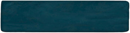 1x6 Artcrafted Straight Joint Stacked Mosaic Solid-Color Glossy Smooth Ceramic Tile Ocean Blue