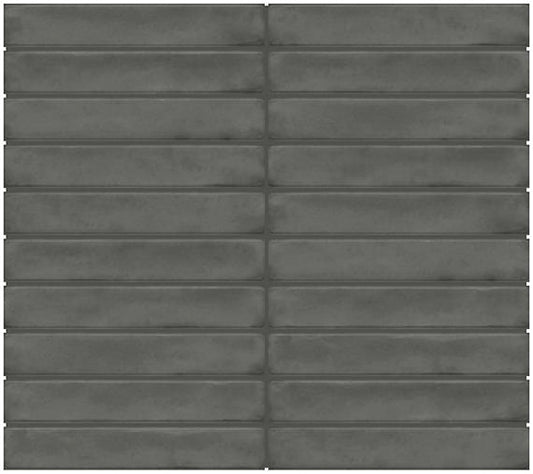 1x6 Artcrafted Straight Joint Stacked Mosaic Solid-Color Glossy Smooth Ceramic Tile Slate Gray