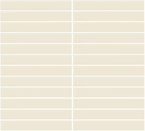 1x6 Color Wheel Mosaic Straight Joint  Mosaic Solid-Color Glossy Smooth Ceramic Tile Cream White