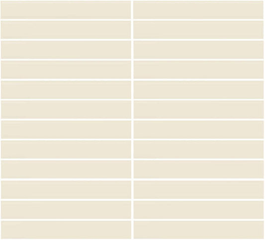 1x6 Color Wheel Mosaic Straight Joint  Mosaic Solid-Color Glossy Smooth Ceramic Tile Cream White