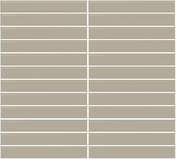 1x6 Color Wheel Mosaic Straight Joint  Mosaic Solid-Color Glossy Smooth Ceramic Tile Dark Beige