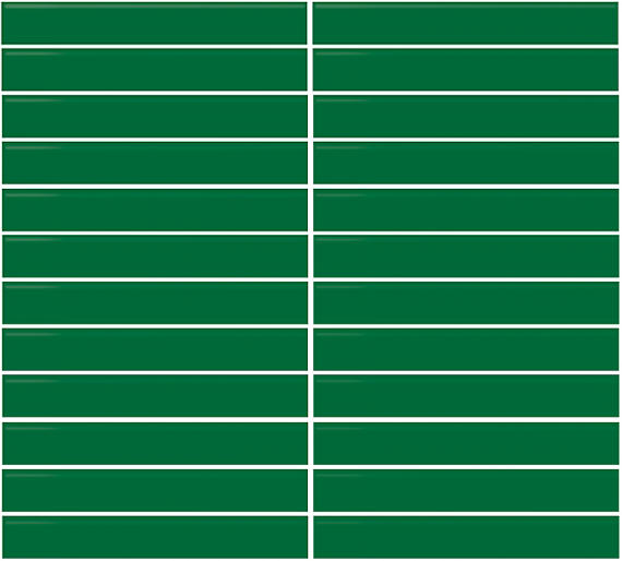 1x6 Color Wheel Mosaic Straight Joint  Mosaic Solid-Color Glossy Smooth Ceramic Tile Green