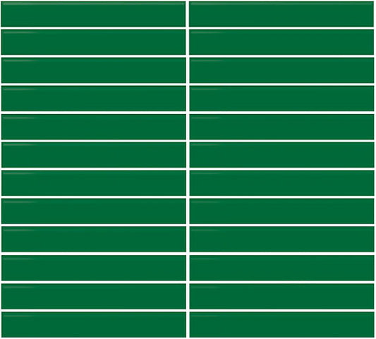 1x6 Color Wheel Mosaic Straight Joint  Mosaic Solid-Color Glossy Smooth Ceramic Tile Green