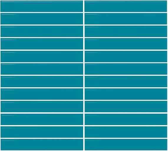 1x6 Color Wheel Mosaic Straight Joint  Mosaic Solid-Color Glossy Smooth Ceramic Tile Ocean Blue