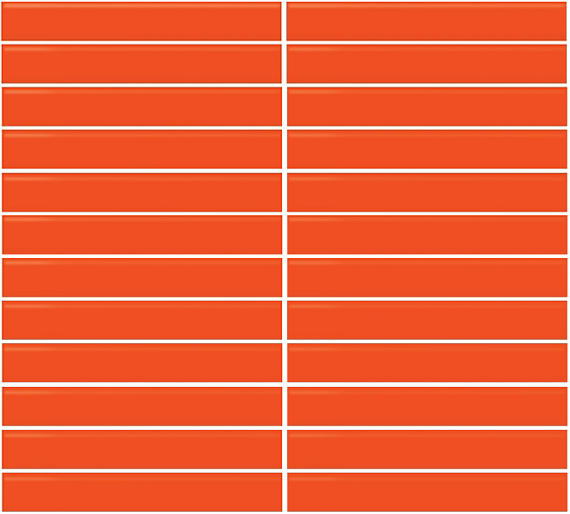 1x6 Color Wheel Mosaic Straight Joint  Mosaic Solid-Color Glossy Smooth Ceramic Tile Orange