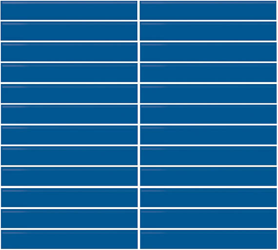 1x6 Color Wheel Mosaic Straight Joint  Mosaic Solid-Color Glossy Smooth Ceramic Tile Dark Blue