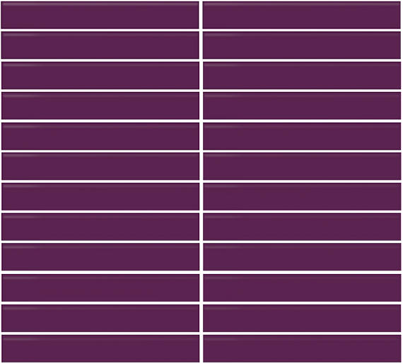 1x6 Color Wheel Mosaic Straight Joint  Mosaic Solid-Color Glossy Smooth Ceramic Tile Purple