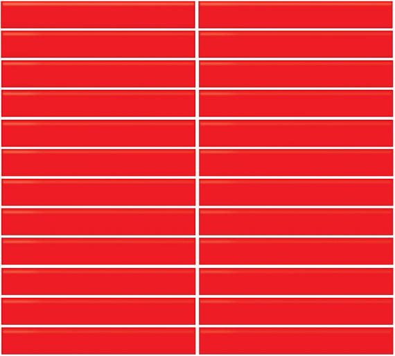 1x6 Color Wheel Mosaic Straight Joint  Mosaic Solid-Color Glossy Smooth Ceramic Tile Red