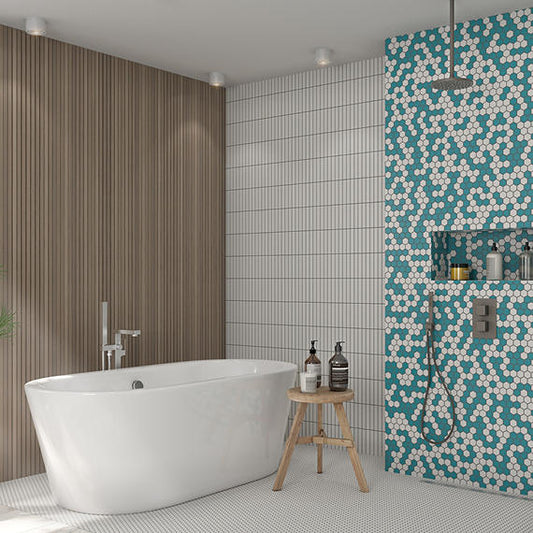 12x10 Color Wheel Mosaic Straight Joint Mosaic Solid-Color Matte Smooth Ceramic Tile