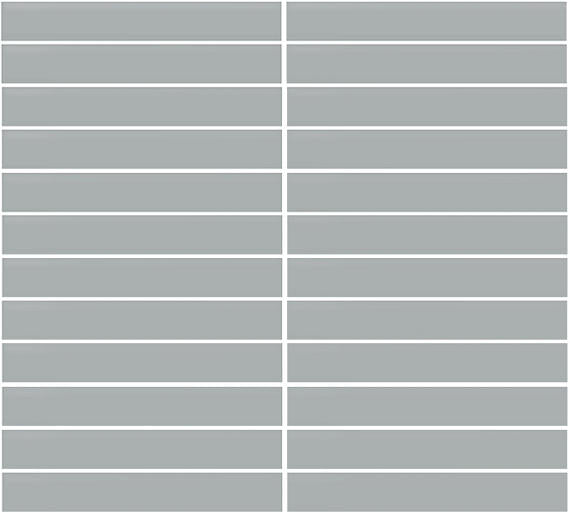 1x6 Color Wheel Mosaic Straight Joint  Mosaic Solid-Color Matte Smooth Ceramic Tile Light Gray