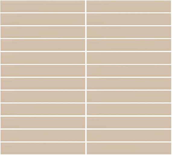 1x6 Color Wheel Mosaic Straight Joint  Mosaic Solid-Color Matte Smooth Ceramic Tile Tan