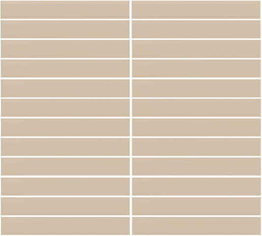 1x6 Color Wheel Mosaic Straight Joint  Mosaic Solid-Color Matte Smooth Ceramic Tile Tan