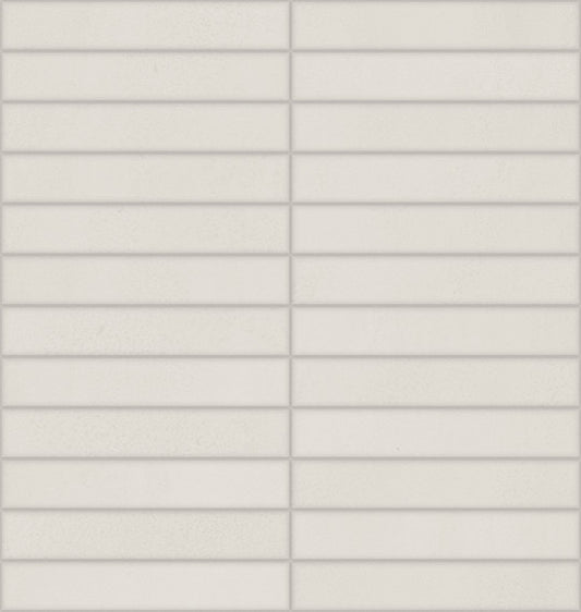 1x6 Synchronic Straight Joint  Mosaic Concrete-Look Matte Smooth Porcelain Tile Pure White