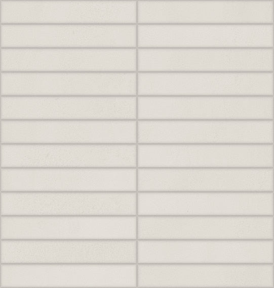 1x6 Synchronic Straight Joint  Mosaic Concrete-Look Matte Smooth Porcelain Tile Pure White
