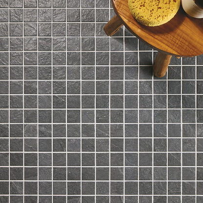 2x2 Constant  Mosaic Stone-Look Matte Gritty Porcelain Tile Charcoal Gray