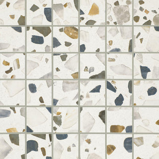 12x12 Curation Fragment Shard Straight Joint Mosaic Mixed-Material Look Matte Smooth Porcelain Tile