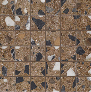 12x12 Curation Fragment Shard Straight Joint Mosaic Mixed-Material Look Matte Smooth Porcelain Tile