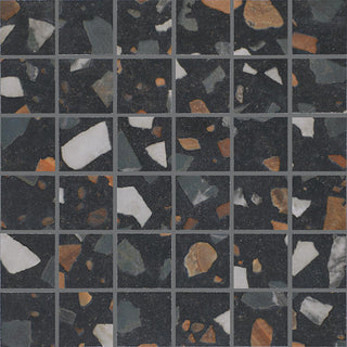 12x12 Curation Fragment Shard Straight Joint Mosaic Mixed-Material Look Matte Smooth Porcelain Tile