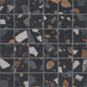 2x2 Curation Fragment Shard Straight Joint Mosaic Mixed-Material Look Matte Smooth Porcelain Tile Dark Charcoal