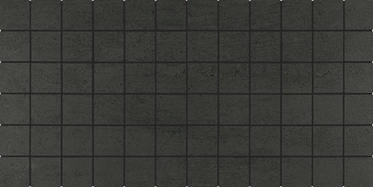2x2 Theoretical Evolved  Mosaic Concrete-Look Matte Textured Porcelain Tile Black