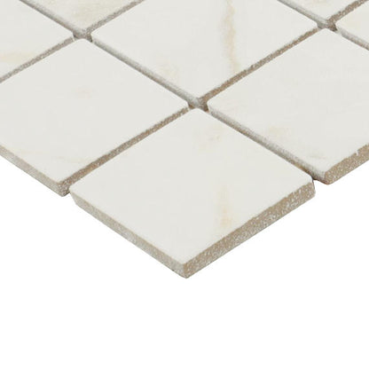 2x2 Panoramic Duet Light Veining Straight Joint  Marble-Look Matte Smooth Porcelain Tile Golden Cream