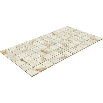 2x2 Panoramic Duet Light Veining Straight Joint  Marble-Look Matte Smooth Porcelain Tile Cloud Beige