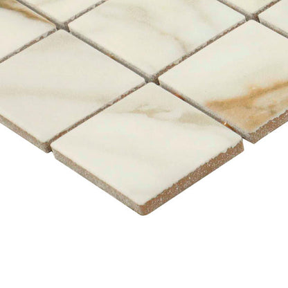 2x2 Panoramic Duet Light Veining Straight Joint  Marble-Look Matte Smooth Porcelain Tile Cloud Beige
