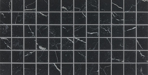2x2 Panoramic Duet Light Veining Straight Joint  Marble-Look Matte Smooth Porcelain Tile Dark Black