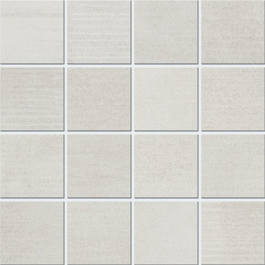 3x3 Illusionist  Mosaic Concrete-Look Matte Smooth Porcelain Tile Soft White
