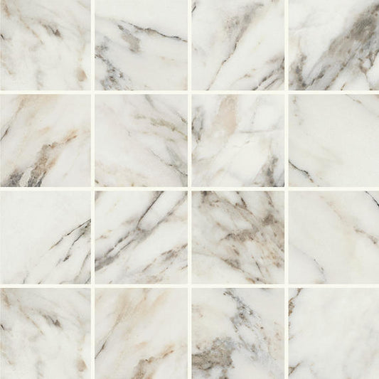 12x12 Savoir Medium Veining Mosaic Marble-Look Matte Smooth Porcelain Tile