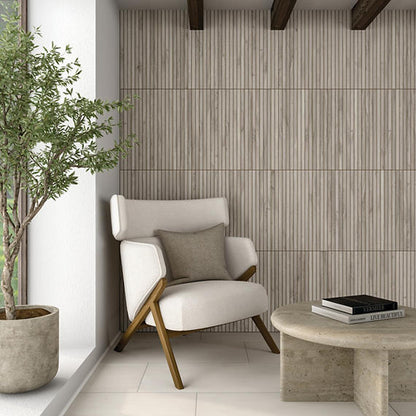 1x24 Acreage Stacked Linear Mosaic Wood-Look Matte Smooth Porcelain Tile Ash Gray