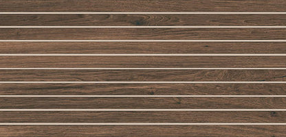 1x24 Acreage Stacked Linear Mosaic Wood-Look Matte Smooth Porcelain Tile Dark Walnut