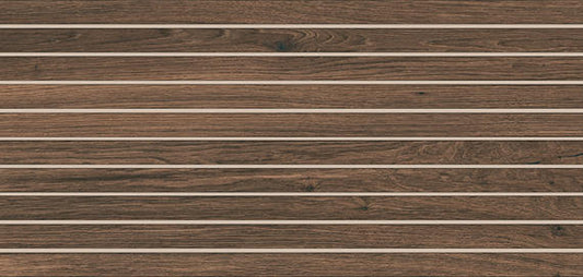 1x24 Acreage Stacked Linear Mosaic Wood-Look Matte Smooth Porcelain Tile Dark Walnut