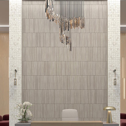 1x24 Illusionist  Mosaic Concrete-Look Matte Smooth Porcelain Tile Taupe Grey