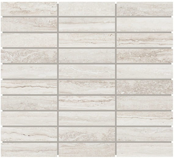 1x4 Reservorio  Mosaic Stone-Look Matte Smooth Porcelain Tile Off White