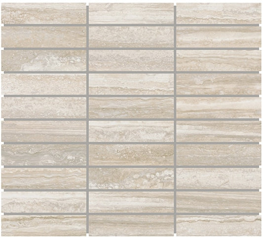 1x4 Reservorio  Mosaic Stone-Look Matte Smooth Porcelain Tile Beige