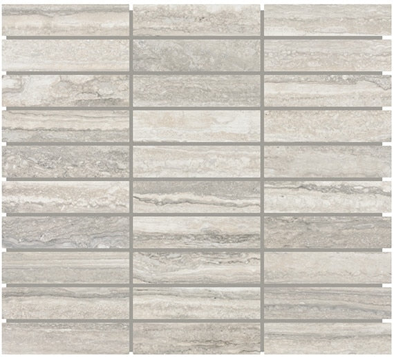 1x4 Reservorio  Mosaic Stone-Look Matte Smooth Porcelain Tile Gray