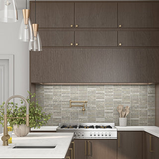 Pale Beige - 12x12 Urban Essence Stacked Mosaic Concrete-Look Matte Smooth Porcelain Tile