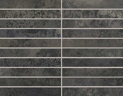 1x6 Urban Essence Stacked  Mosaic Concrete-Look Matte Smooth Porcelain Tile Dark Gray