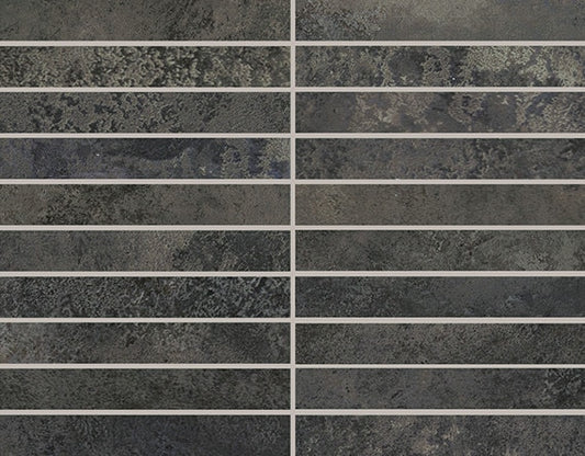 1x6 Urban Essence Stacked  Mosaic Concrete-Look Matte Smooth Porcelain Tile Dark Gray