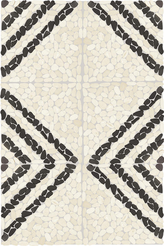 12x12 Pebble Oasis Linear  Mosaic Natural-Look Tumbled Natural Pebble Tile Icicle Gray