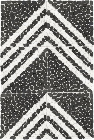 12x12 Pebble Oasis Linear Mosaic Natural-Look Tumbled Natural Pebble Tile