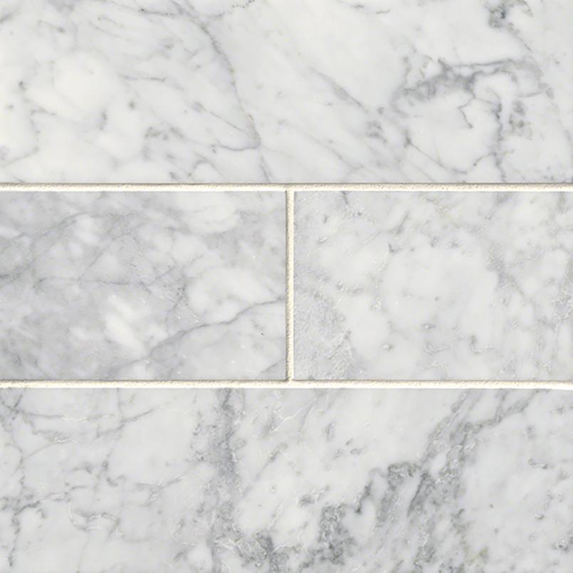 4x12 Carrara Natural-Look Polished Smooth Marble Tile Soft Gray