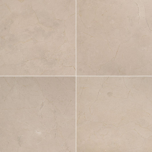 12x24 Crema Natural-Look Honed Smooth Marble Tile Soft Beige