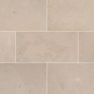 Soft Beige - 12x24 Crema Light Veining Natural-Look Polished Smooth Marble Tile