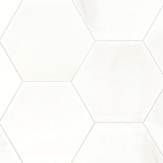 8" Greecian Hexagon Natural-Look Polished Smooth Marble Tile